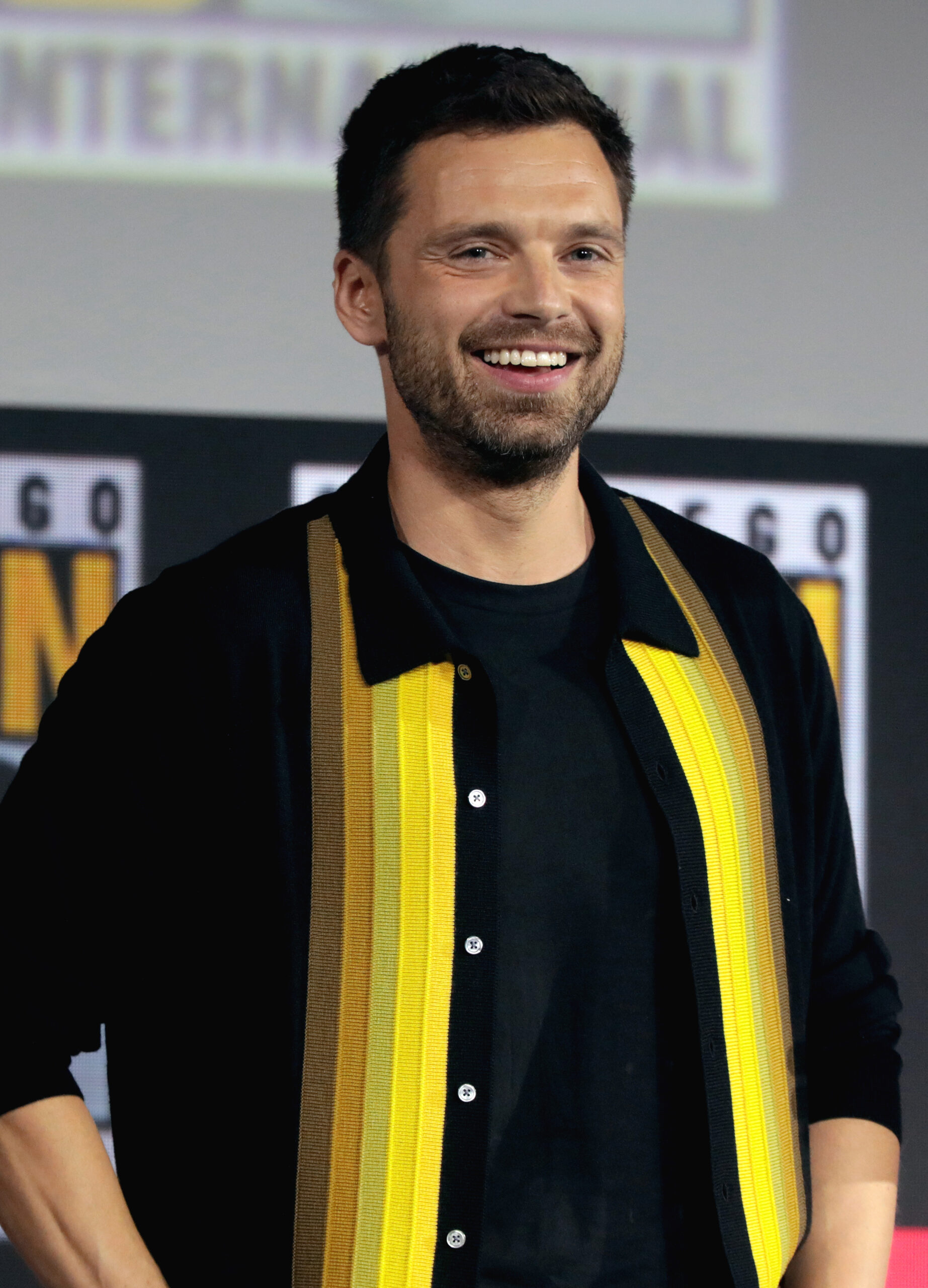Sebastian Stan speaking at San Diego Comic-Con